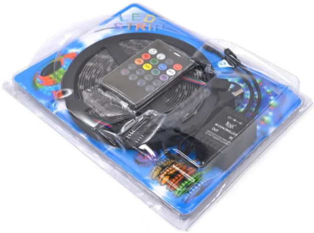 Фото Светодиодная лента с пультом и контроллером MHZ SMD 5050 RGB 7373, гибкая