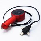 Фото 4 Автомобильный адаптер с двумя USB портами 3 в 1 Lightning + Micro USB + Type-C CC2