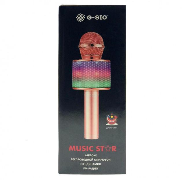Фото 1 Bluetooth микрофон для караоке с подсветкой MUSIC STAR MK2L Gold