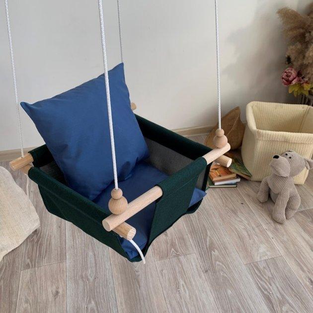 Детская качеля Infancy Синева Зеленая основа  от 7 месяцев до 5 лет