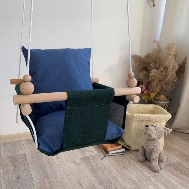 Детская качеля Infancy Синева Зеленая основа  от 7 месяцев до 5 лет