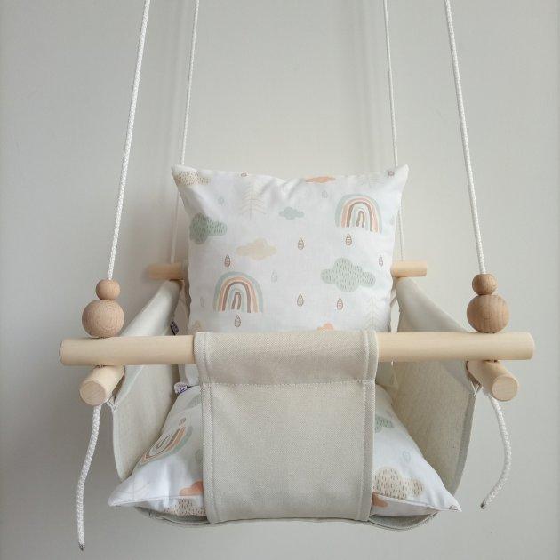 Фото 2 Детская качеля Infancy «Радужки» молочная основа  от  7 месяцев до 5 лет