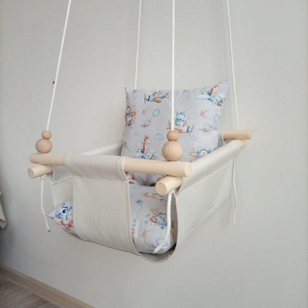 Детская качеля Infancy «Лётчик» молочная основа  от  7 месяцев до 5 лет