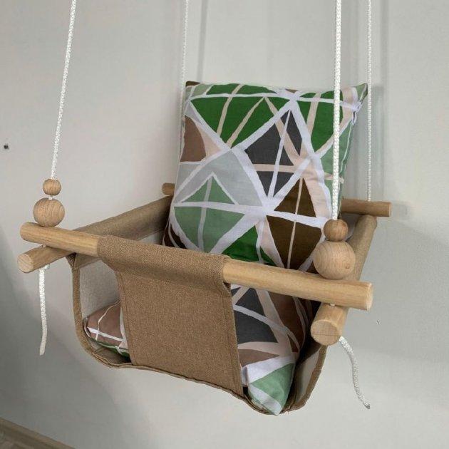 Фото 3 Детская качеля Infancy Зеленая абстракция Карамельная основа