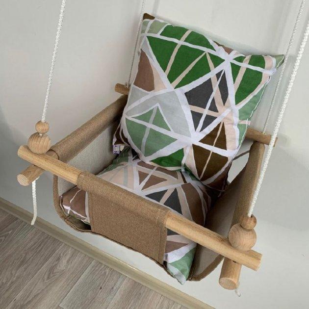 Детская качеля Infancy Зеленая абстракция Карамельная основа