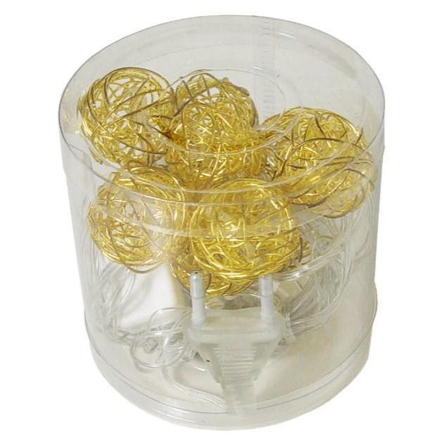Гирлянда светодиодная шары Xmas Golden Ball WW-1, 10 LED-ламп 2 м, коннектор, желтый свет