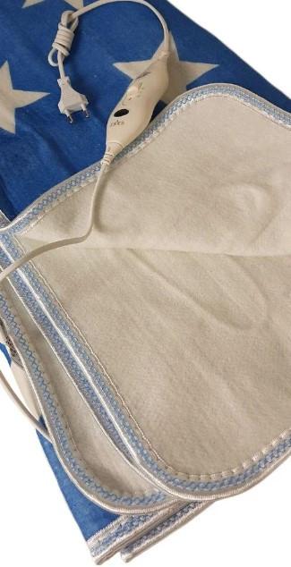 Фото 2 Простыня с подогревом Electric Blanket 7418 150х120 см, синяя с белым
