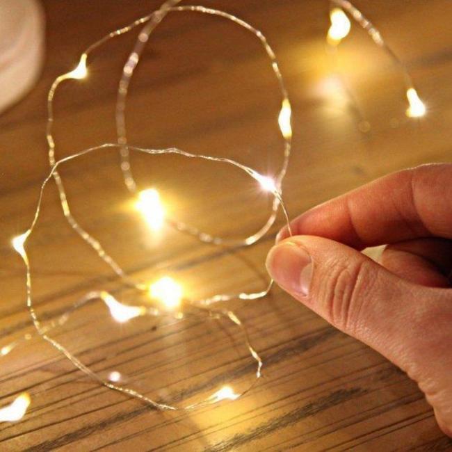 Гирлянда Xmas 200 Led медная проволока (Капля росы) 20M Теплый белый от 220V режимы 7246