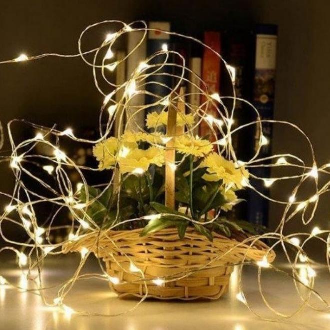Гирлянда Xmas 200 Led медная проволока (Капля росы) 20M Теплый белый от 220V режимы 7246