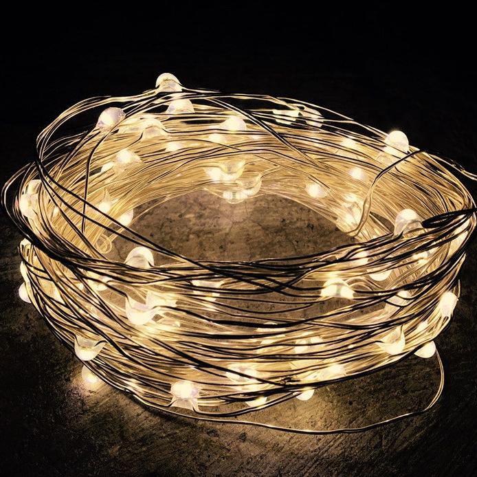 Гирлянда Xmas 200 Led медная проволока (Капля росы) 20M Теплый белый от 220V режимы 7246