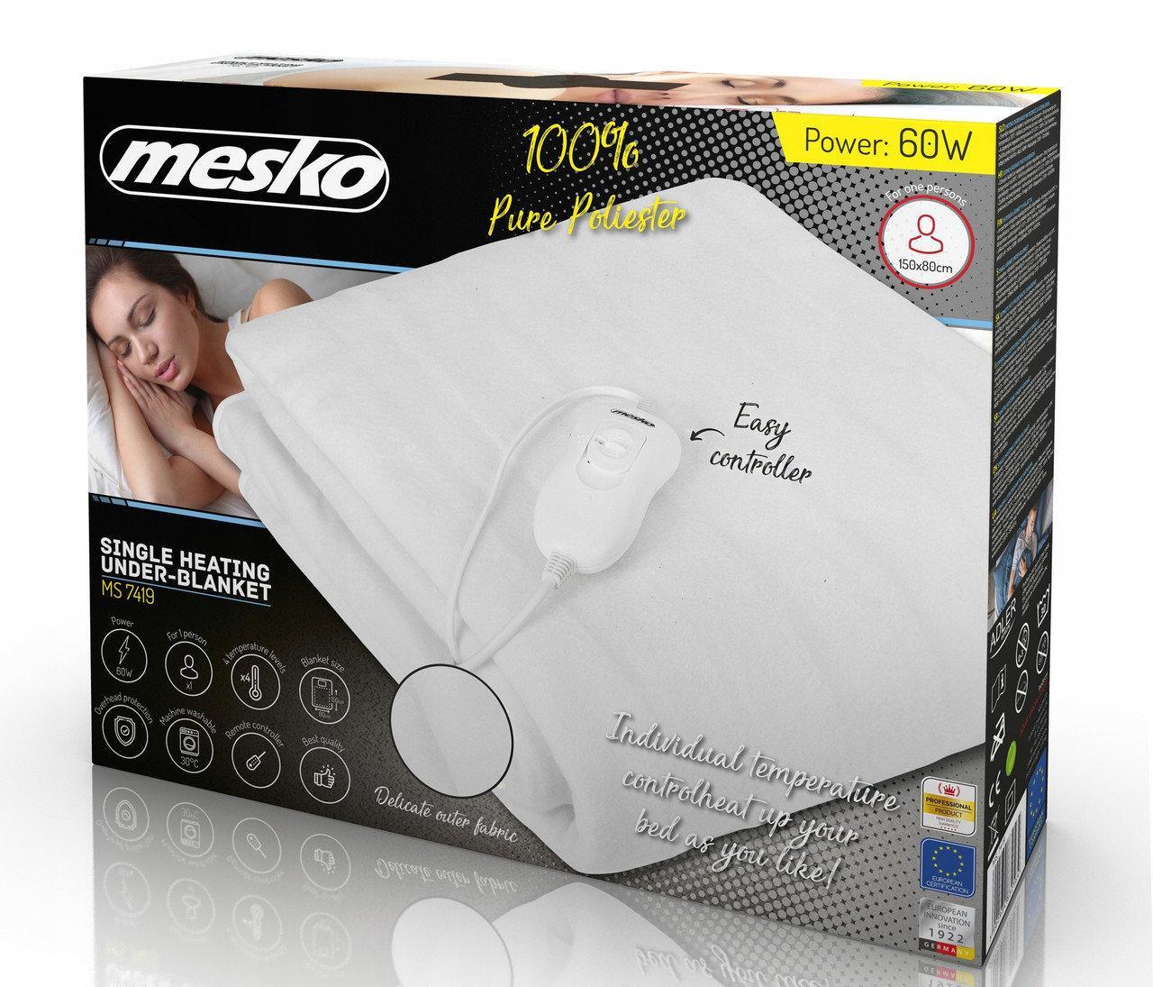 Электроодеяло Mesko MS 7419 150х80 см белое