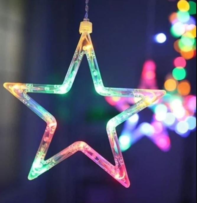 Фото 1 Гирлянда Xmas STAR CURTAIN 12M MULTI Звезды Мультицветные
