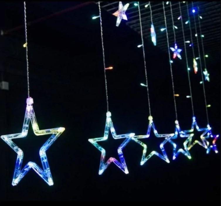 Гирлянда Xmas STAR CURTAIN 12M MULTI Звезды Мультицветные