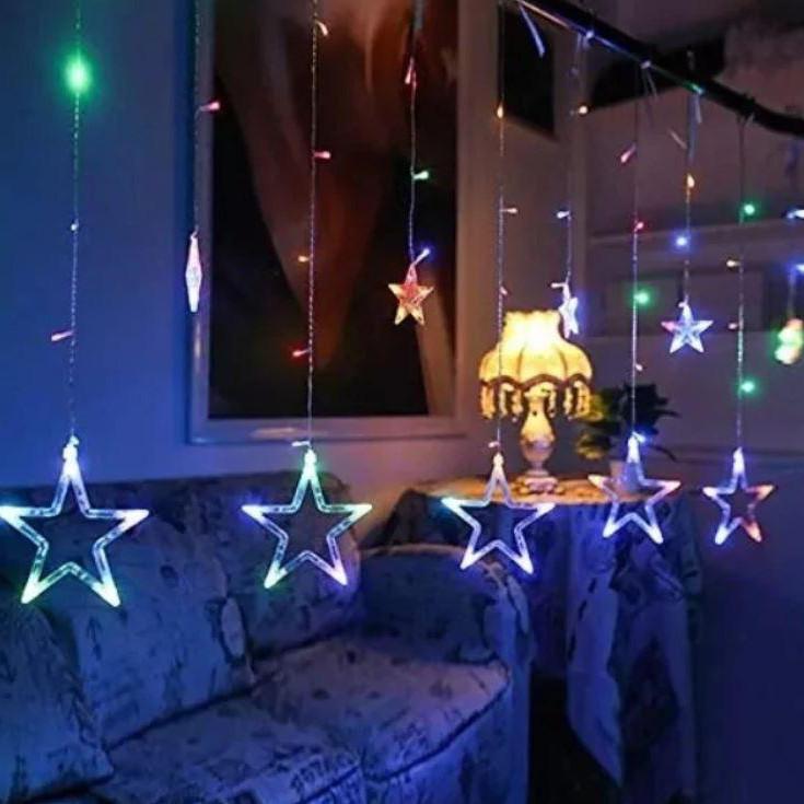 Гирлянда Xmas STAR CURTAIN 12M MULTI Звезды Мультицветные
