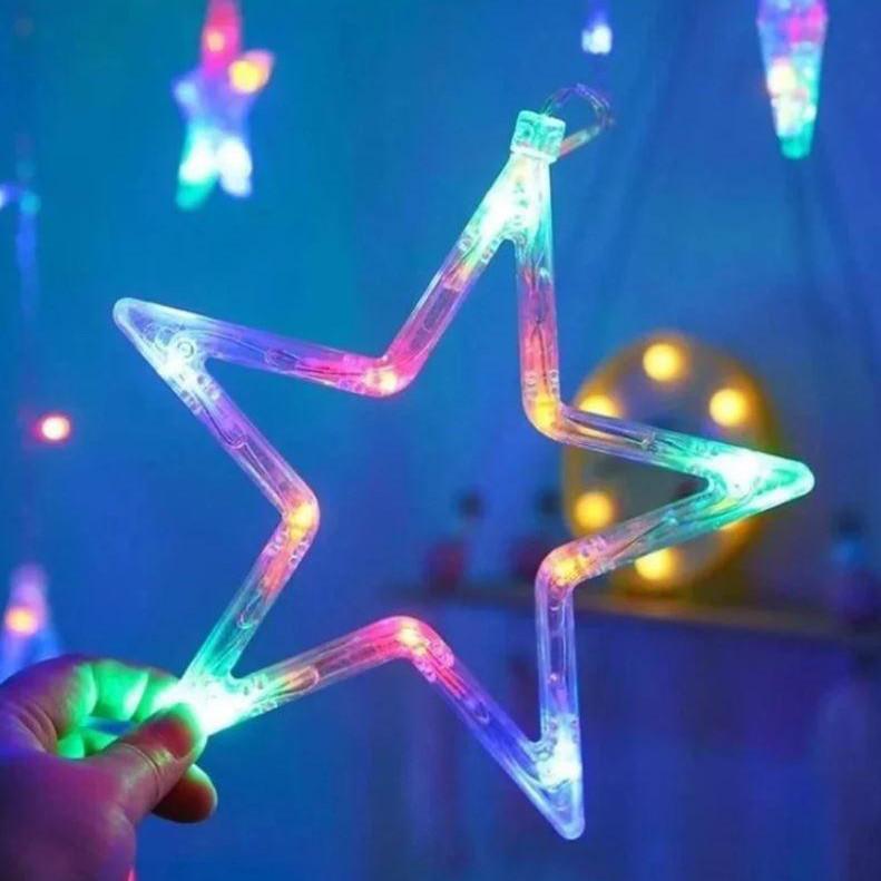 Фото 7 Гирлянда Xmas STAR CURTAIN 12M MULTI Звезды Мультицветные