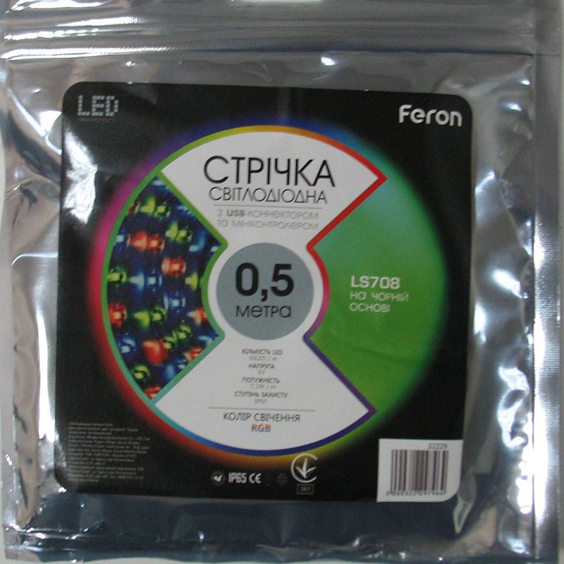 Светодиодная лента с USB и миниконтроллером Feron LS708 RGB