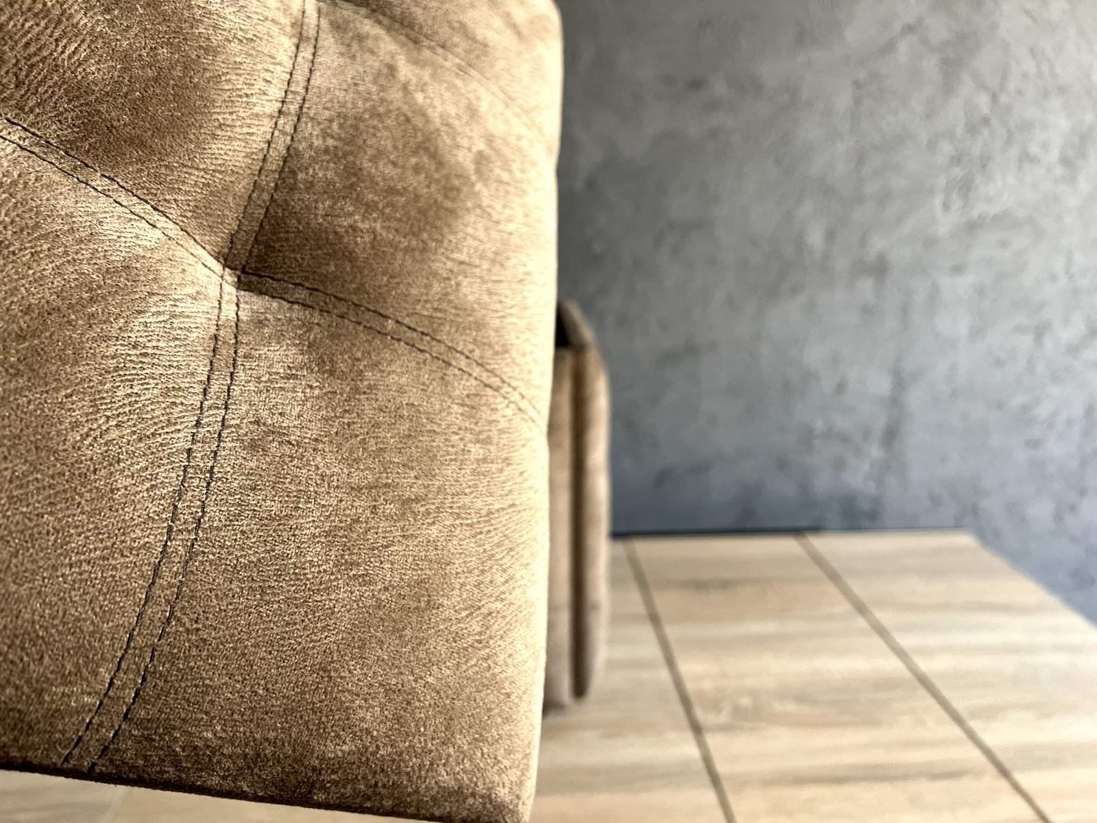 Пуф 5 в 1 трансформер прошитий, розкладний табурет велюр світло-коричневого кольору 