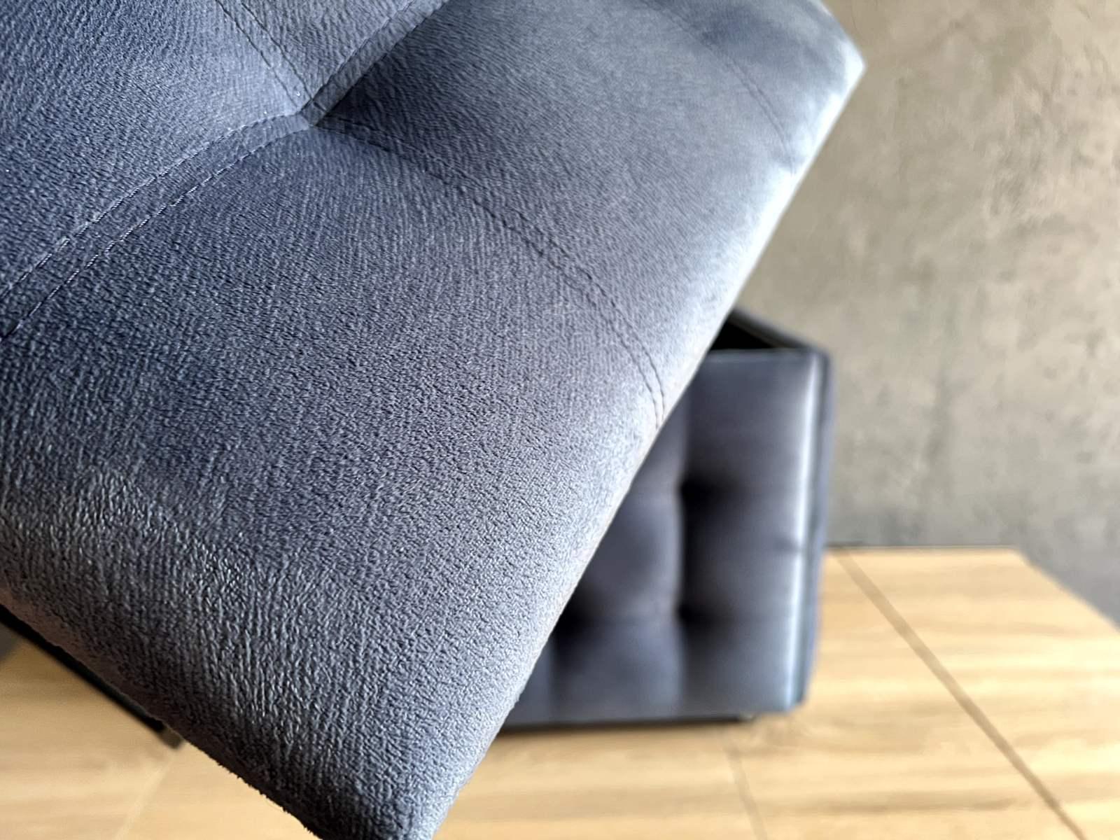 Фото 3 Пуф 5 в 1 трансформер прошитий, розкладний табурет велюр синього кольору