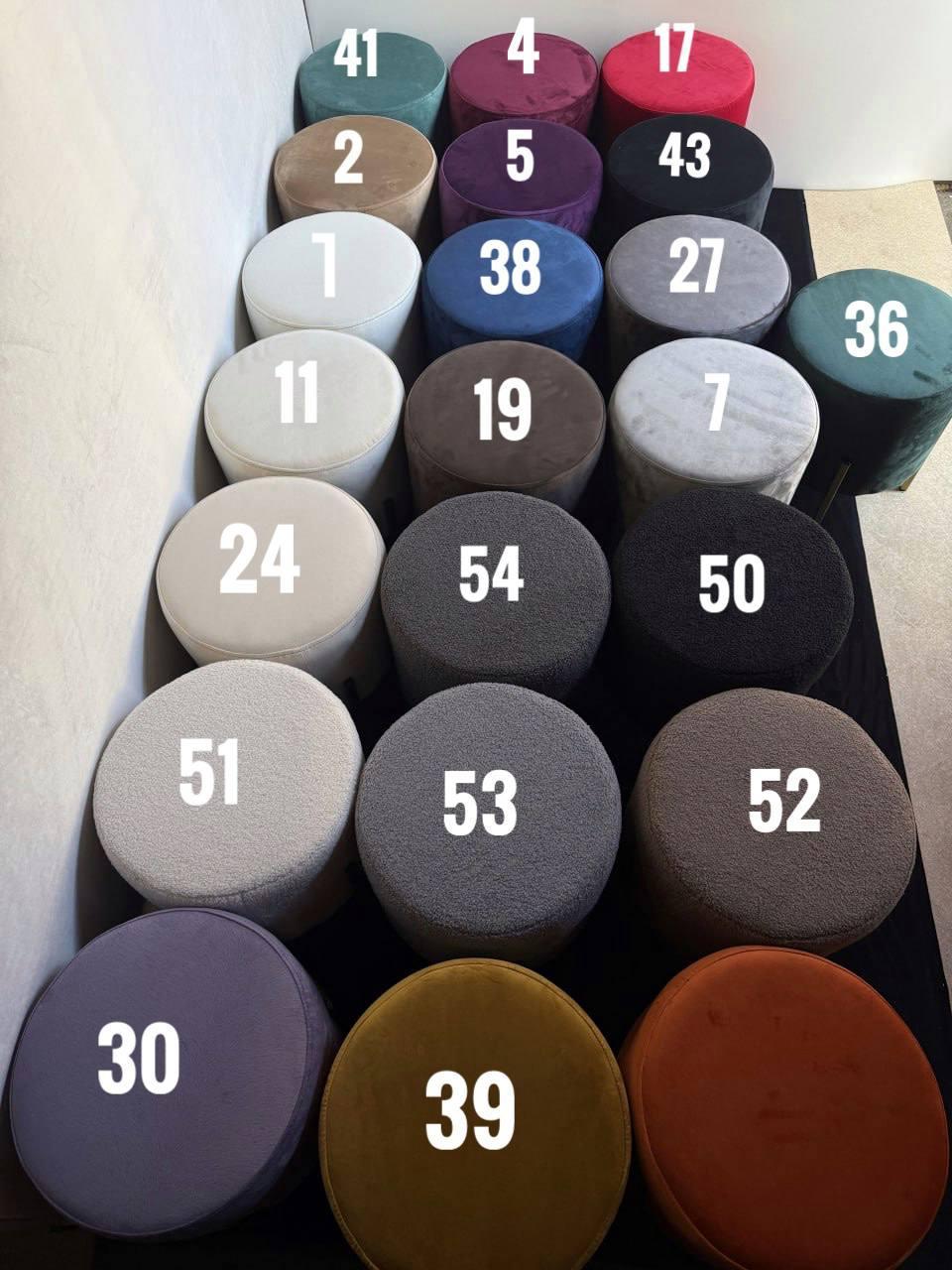 Фото 2 Пуф круглый 38*42 см из велюра антикоготь на металлических ножках черный, круглый мягкий пуфик велюровый лофт