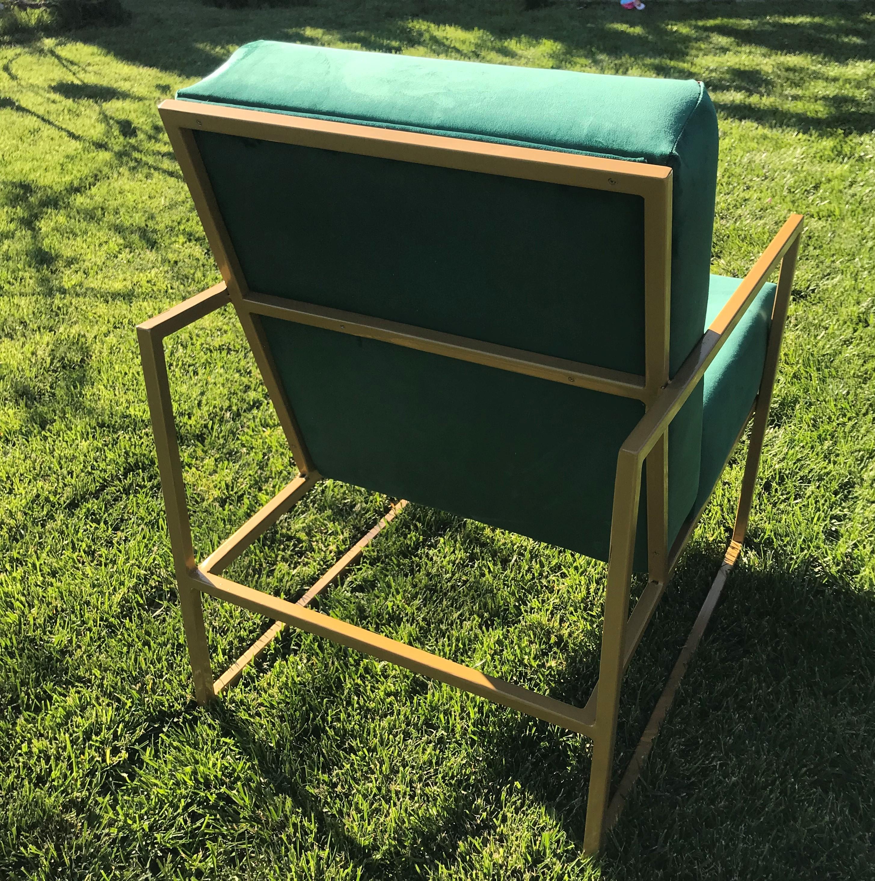 Кресло Bordo в лофт стиле зеленый велюр