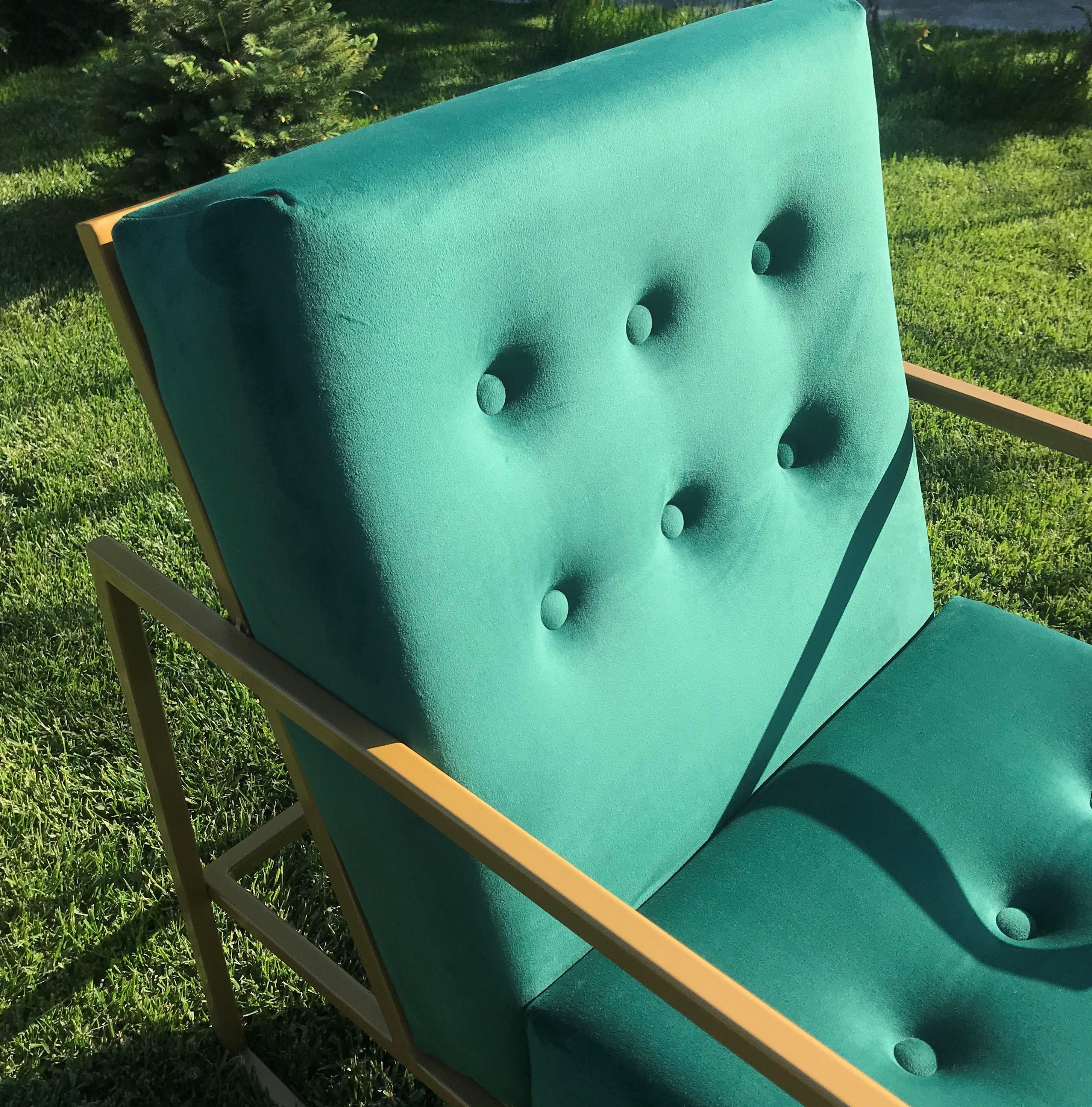 Кресло Bordo в лофт стиле зеленый велюр